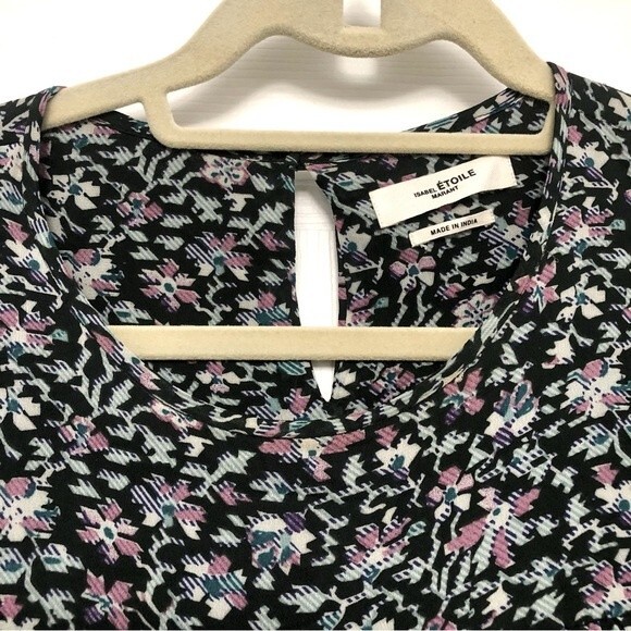Etoile Isabel Marant Java Dress Black Ditsy Floral Printed Size Euro 38 S/M - Picture 6 of 9